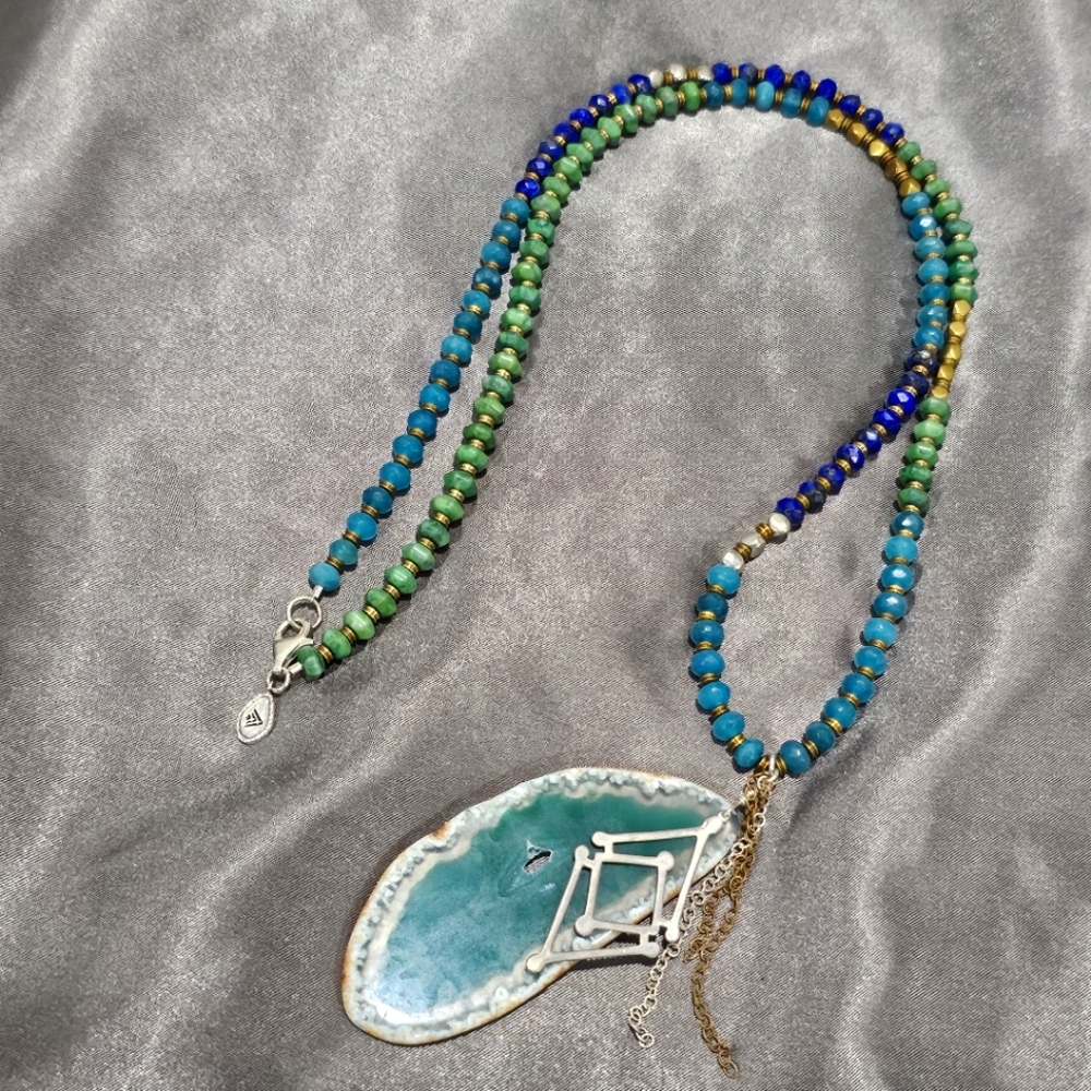 Silpada Sterling Silver 925 Santa Marta Multi-Stone Necklace - Picture 3 of 10